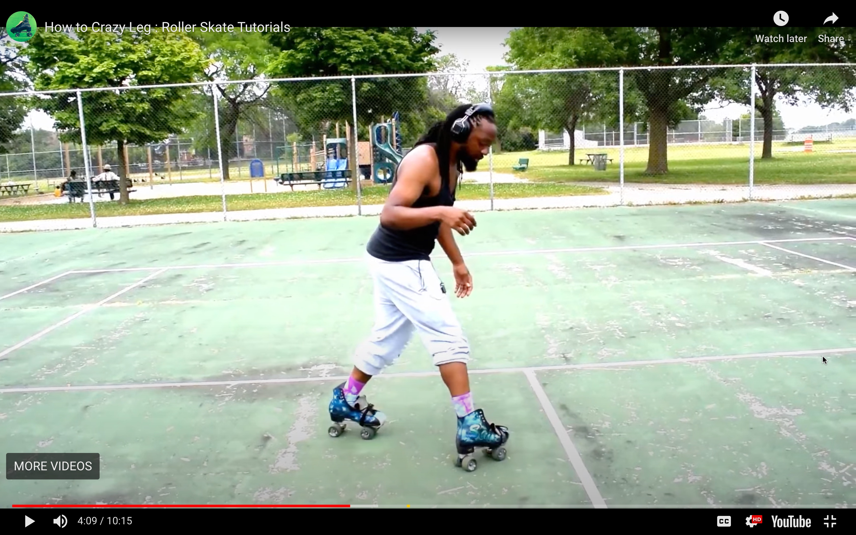 jam skater demonstrating the crazy leg.